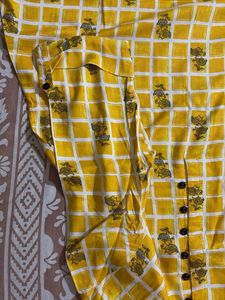Yellow Printed Kurta