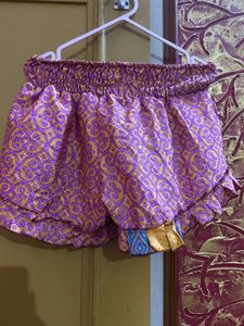 Boho Print Elastic Waist Shorts