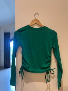 Zara Ribbed Green Top