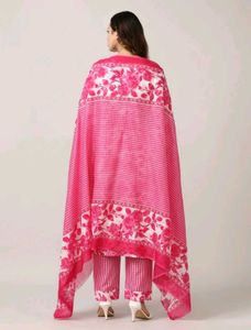 Pink Floral Kurta Set - 38 Size