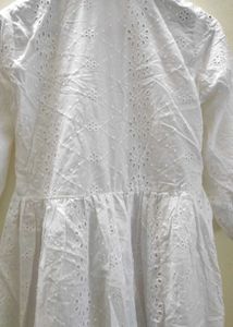 White Broderie Anglaise Midi Dress