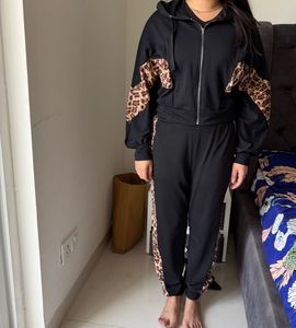 Leopard Print Tracksuit Set