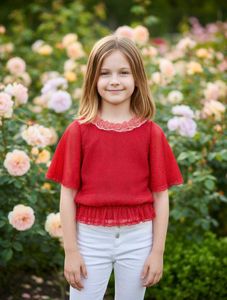 Chic Red Top and jeans