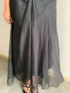 Flowy Black Asymmetrical Skirt