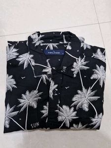 Men's Black Palm Tree Casual Shirt