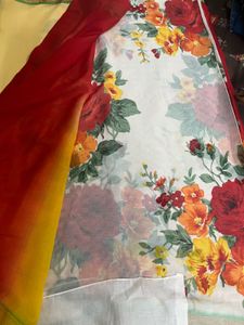 Vibrant Floral Print Saree