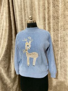 Imported korean fluffy neck pullover