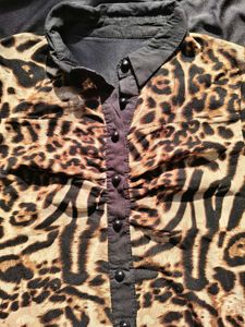 Vintage Animal Print Shirt Typ Top