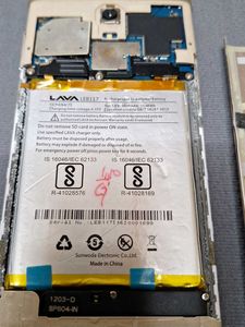 Lava White Smartphone with Cracked Screen