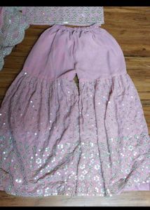 Elegant pink Shrara Suit Set with dupatta
