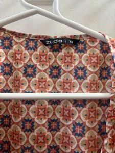 Zudio Boho Tie-Front Blouse w/ bell sleeves