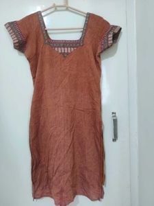 Ethnic Brown Kurti with Detail