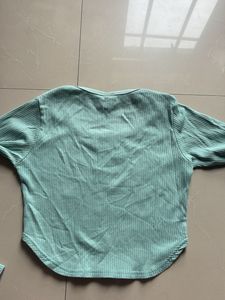 Mint Green Long Sleeve Crop Top