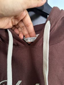 Brown Short Sleeve Graphic Hoodie