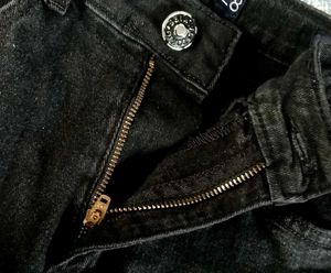 Black denim shorts
