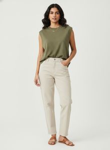 High-Waisted Beige Pants