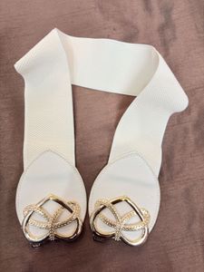Stylish White Elastic Waist Belt
