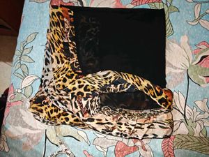 sleeveless leopard print kurta, sharara and dupatt