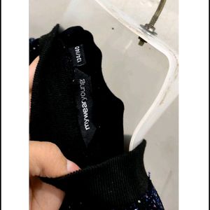 Shining Zipper Sweater For Women Length 18
