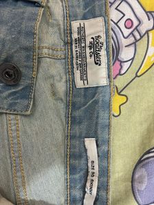 Faded blue jeans