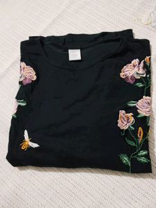 A Lovely Top With Net &amp; Embroidery