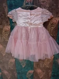 Girls Pink Sequin Party Frock with Tutu Skirt