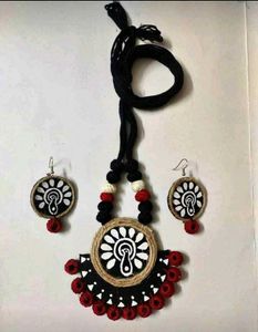 Handmade Terracotta Necklace & Earring Set