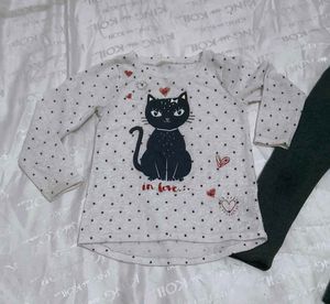 Very Cute N Beautiful Cate Top With Leggings