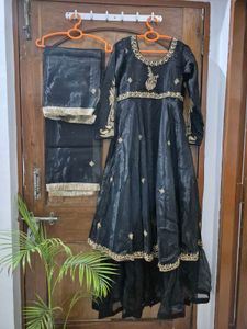 Black &amp; Gold Embroidered Dress