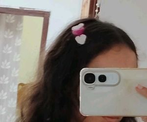Handmade Crochet Heart Hair Clips Set