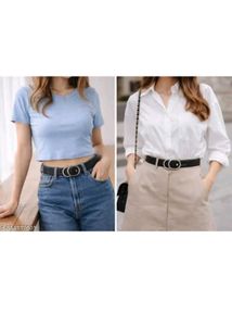 Stylish Black Leather Belt❣️