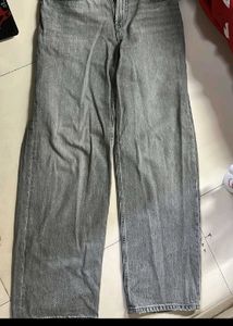 Grey Wide Leg Jeans