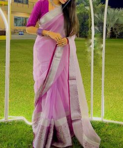 Elegant Lavender Saree  with blouse