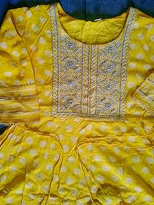 Vibrant Yellow Anarkali Kurta Set