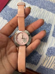 Ladies' Pink Watch with Butterfly Detail