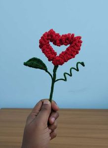 Handmade Crocheted Heart Flower