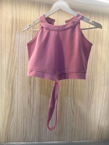 Dusty Rose Halter Neck Crop Top