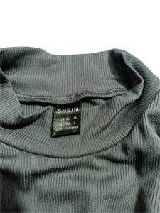 SHEIN Grey Turtleneck Cropped Top S/M Excellent
