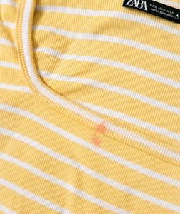 Yellow Striped Cropped Long Sleeve Top