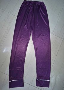New Purple Satin Pajama Set
