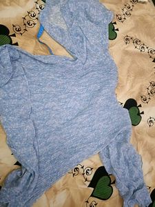 Beautiful Blue Crush Fabric Crop Top In Xl Size