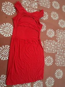 Vibrant Red Casual Dress