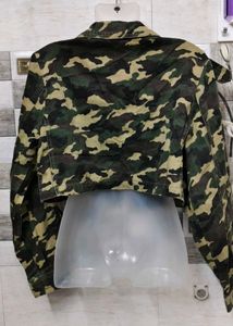Camouflage Rhinestone Cropped Jacket