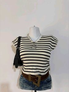 Striped Ribbed Knit Top❤️