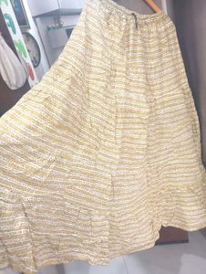 Flowy Ethnic Print Maxi Skirt