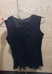 Sparkly Black Sleeveless Top