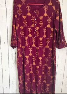AVAASA Maroon Ikat Print Kurta brand new