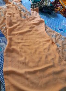 Designer Peach suit with dupatta