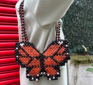 Handmade Beaded Butterfly Handbag  Brand New