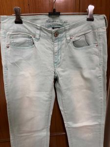 Mint Green Skinny Fit Jeans